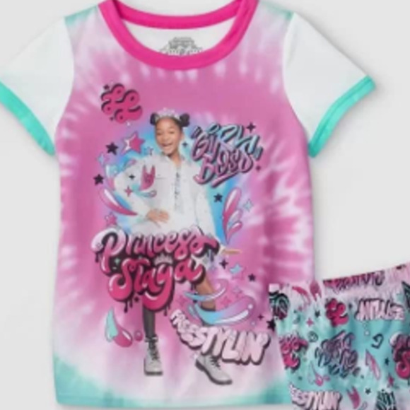 That Girl Lay Lay 2 Piece Tie Dye Top & Bottoms Pajama Set Size 4 NWT - Picture 2 of 4